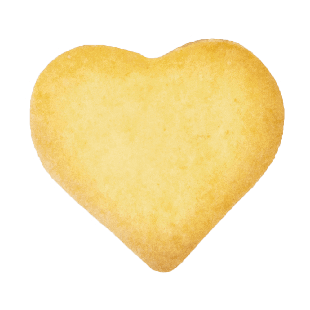 Ausgestochenes Plätzchen in Herzform 