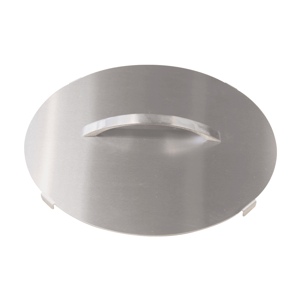 Die Abdeckung verschließt den Teigkessel der Teigknetmaschine Edelstahl Schüsselabdeckung mit Griff ohne Hintergrund