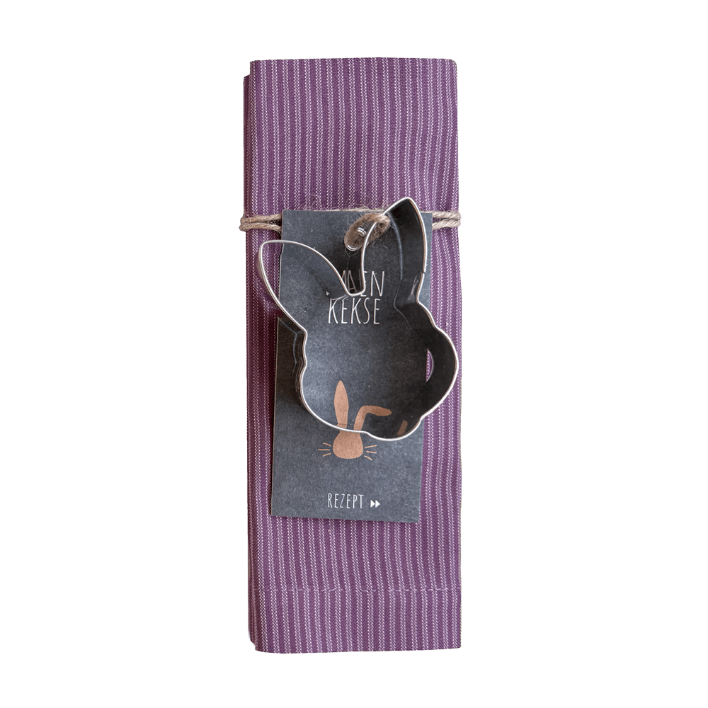 Ostergeschenk für alle Koch- und Backliebhaber Geschirrtuch mit passendem Ausstecher