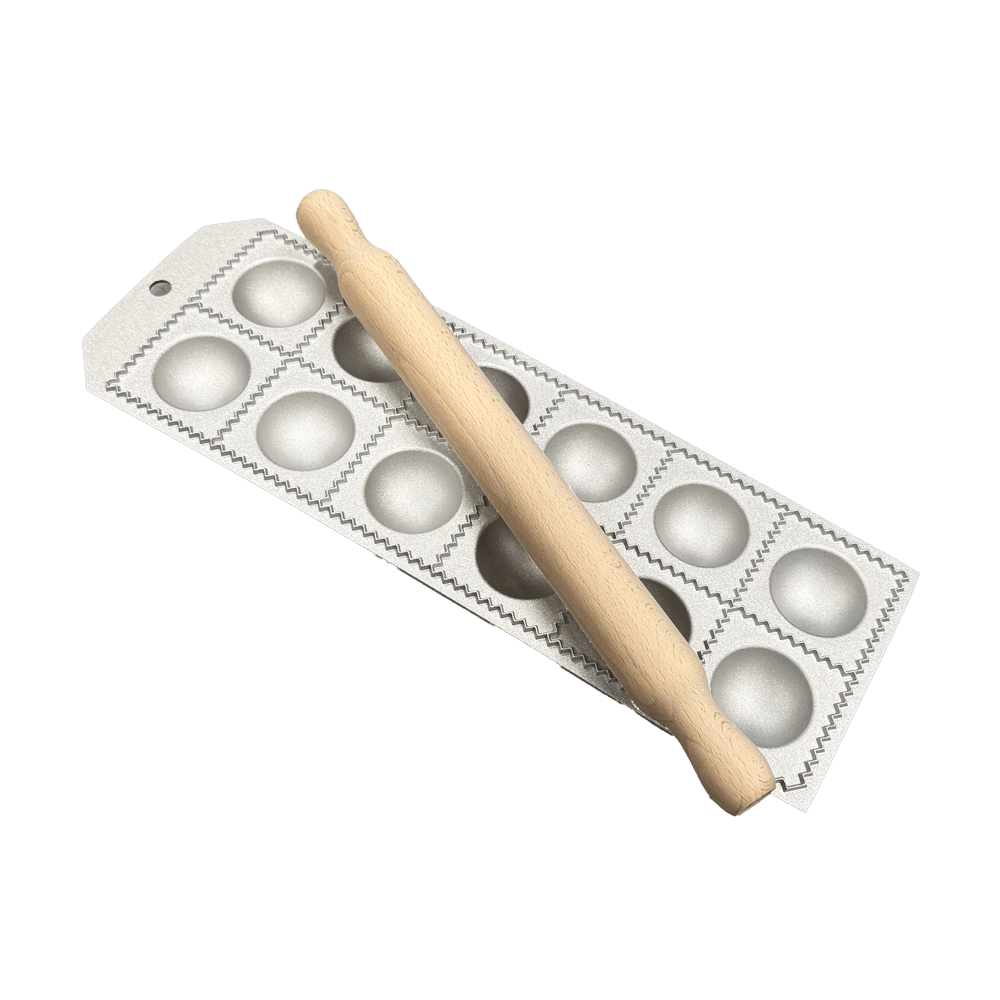 Ravioliblech mit Teigrolle - 12 Mulden