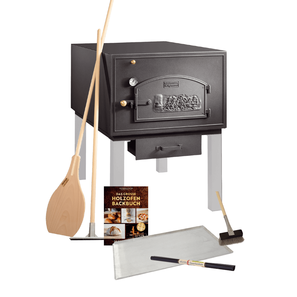 Starterpaket HABO 6/8 Holzofen HABO 6/8 mit dem gesamten mitgelieferten Zubehör ohne Hintergrund.