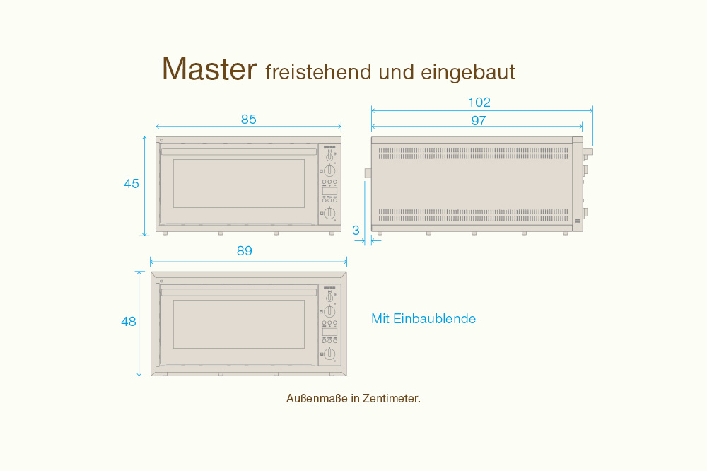 Maße vom Elektro-Steinbackofen Master
