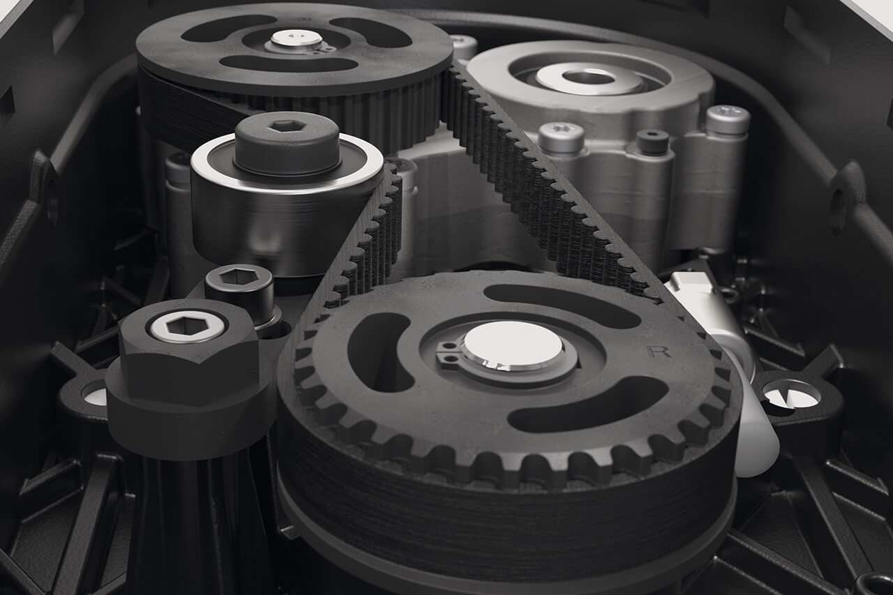 Riemenantrieb in einer Teigknetmaschine