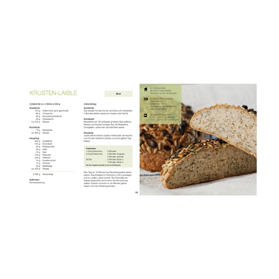Häussler-Buch: Glutenfrei Backen Ein Auszug aus dem Häussler Buch: Glutenfrei Backen. Auf der Seite ist das Rezept "Krustenlaible" abgebildet.