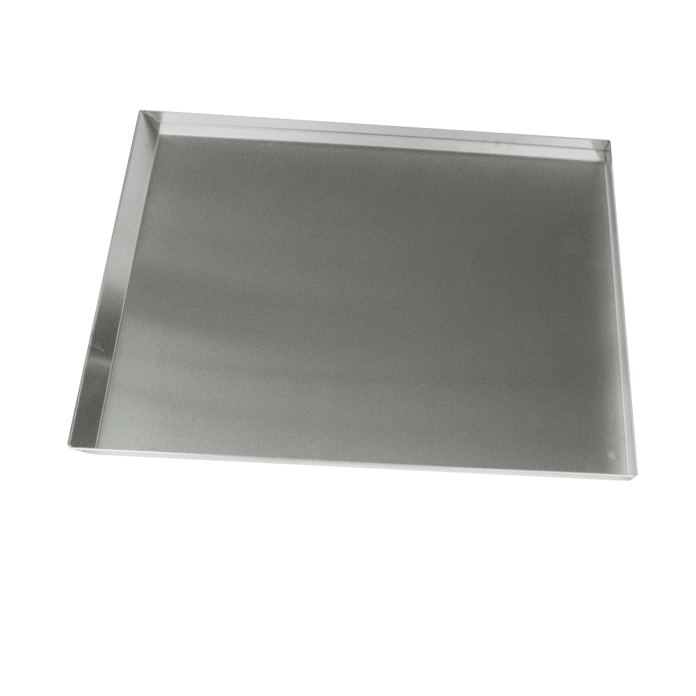 Backblech Aluminium 58x78 cm Backblech aus Aluminium mit den Maßen 58 auf 78 Zentimetern und einer Randhöhe von 3 Zentimetern ohne Hintergrund