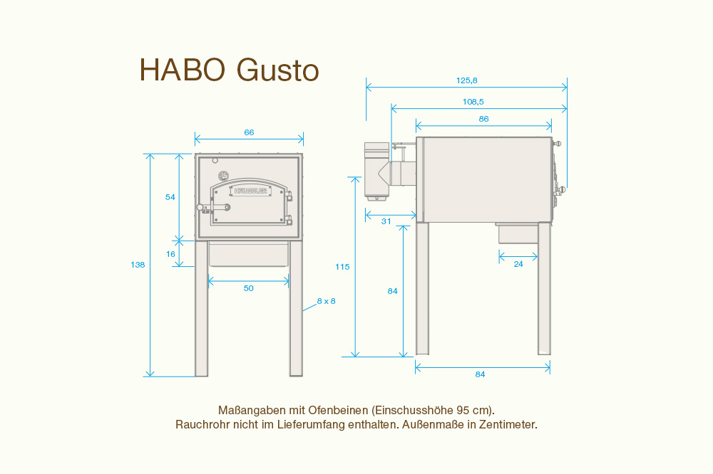 Maße Holzbackofen HABO Gusto Maße Holzbackofen HABO Gusto