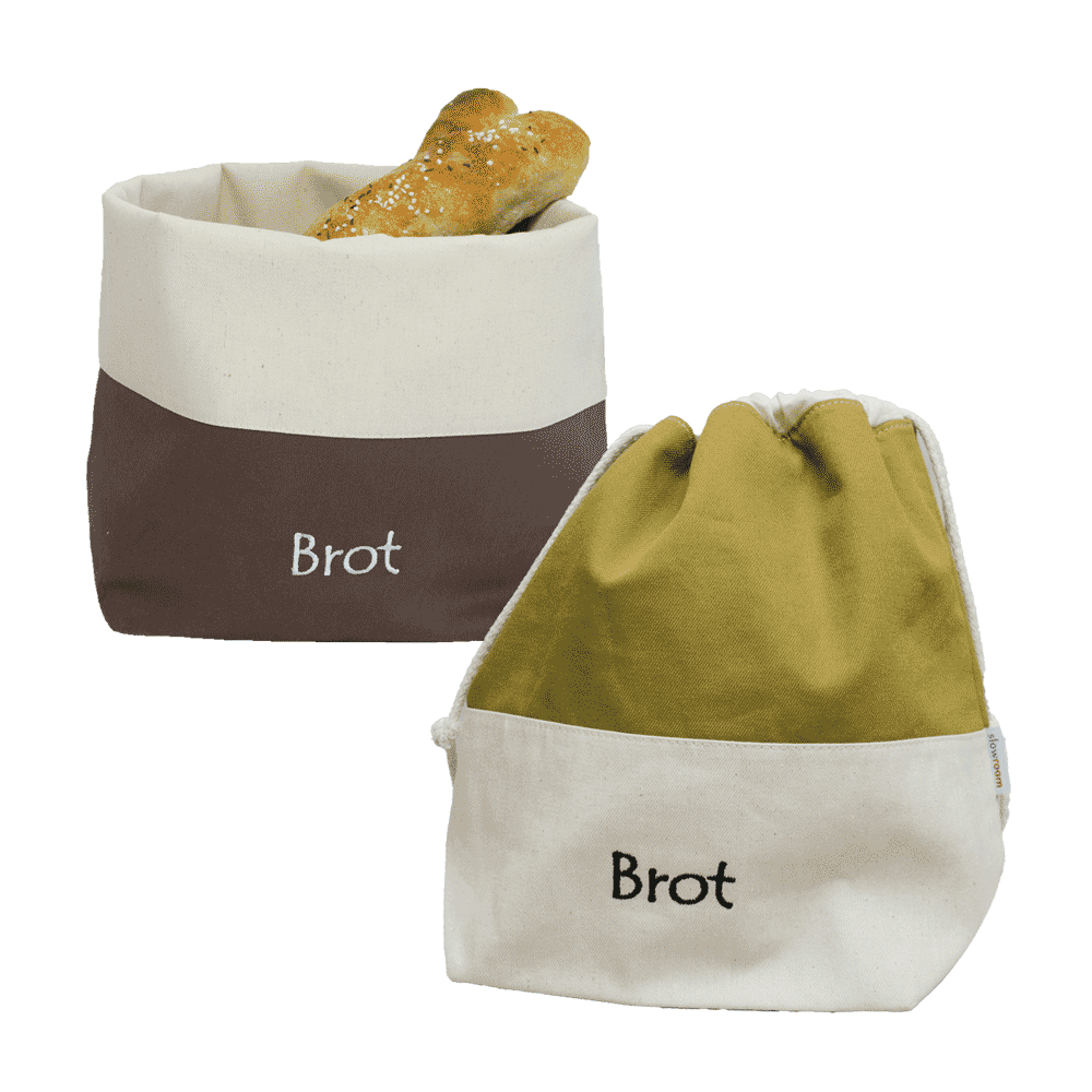 Grüne und braune Brottasche