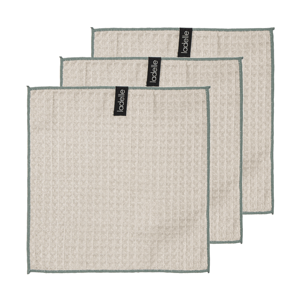 Spültücher Waffle - Taupe 3 taupe-farben Spültücher nebeneinander ohne Hintergrund