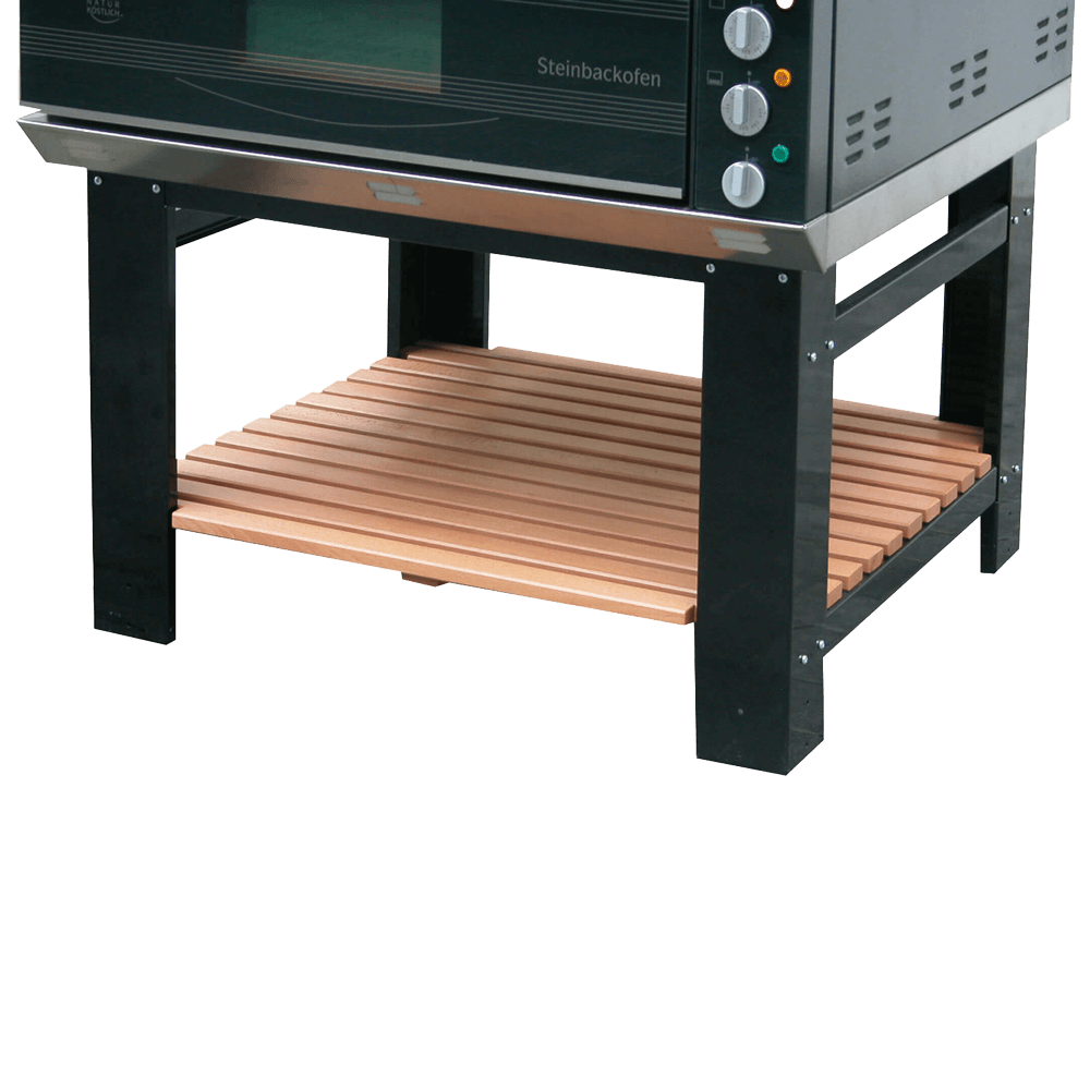 Für beste Platznutzung unter Ihrem Ofen. Ideal zum Auskühlen von Broten. Elektro-Steinbackofen mit Rollholz aus Buche. ohne Hintergrund