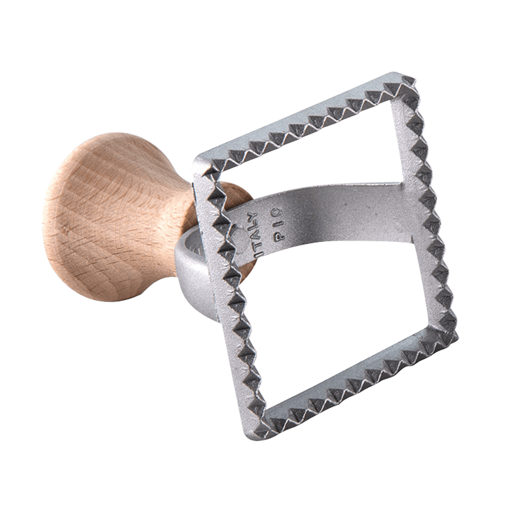 Ravioliausstecher eckig mit Holzgriff