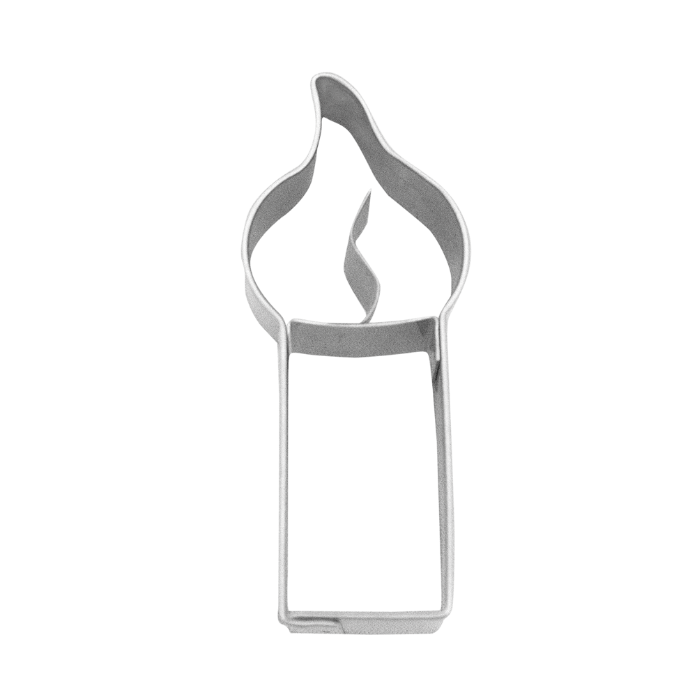 Kerze mit Flamme Ausstecher, Circa 5,5 Zentimeter groß und ohne Hintergrund abgebildet