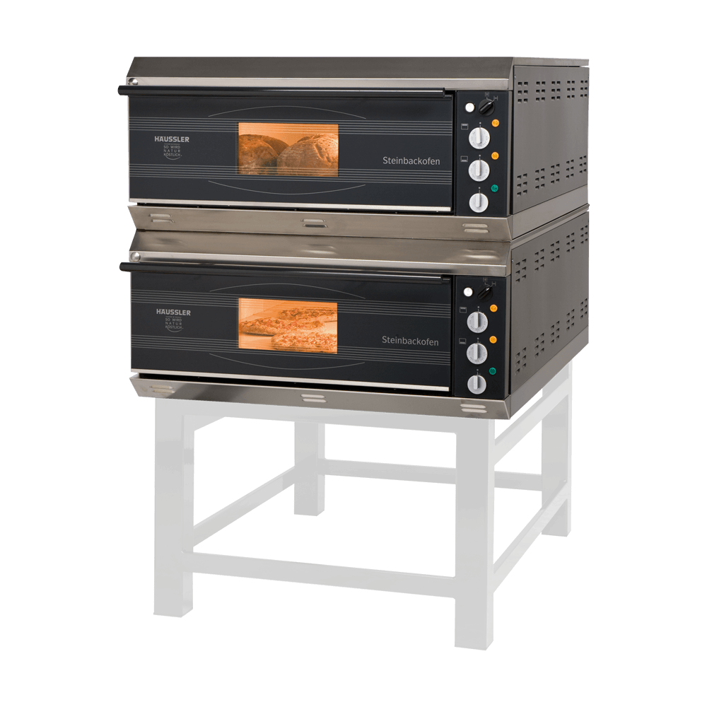 INO 2006/2 Elektro-Steinbackofen doppelstöckig in schwarz