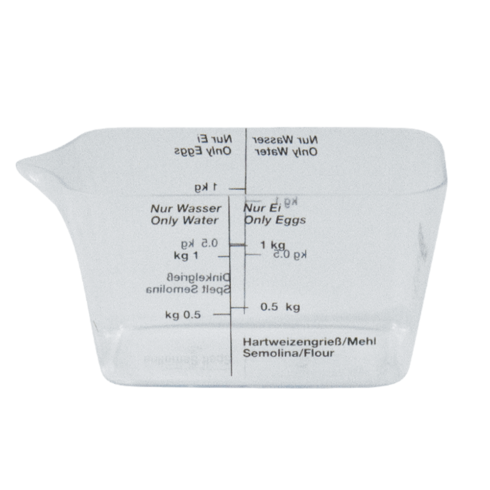 Messbecher - PN 100 / Emma Messbecher für Nudelmaschine PN 100 oder Emma ohne Hintergrund.