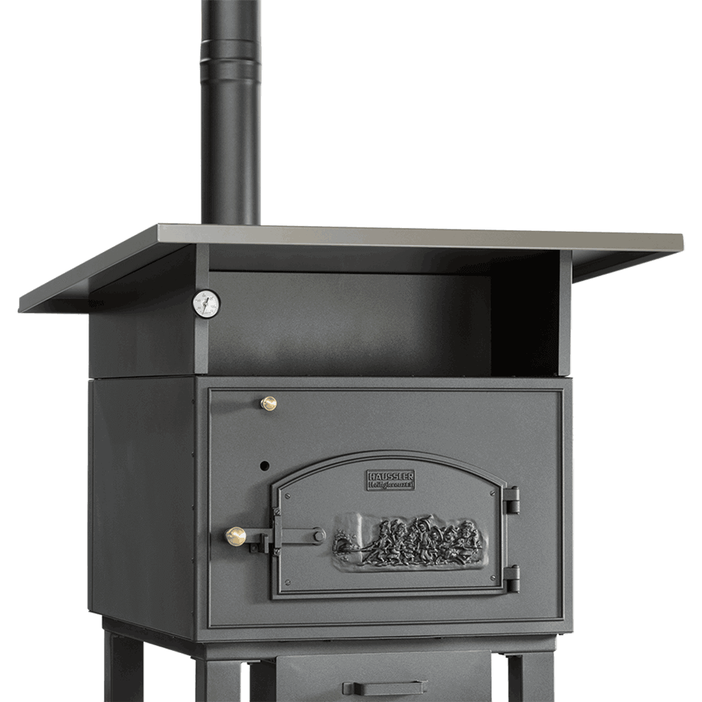 Pultdach montiert auf Holzbackofen