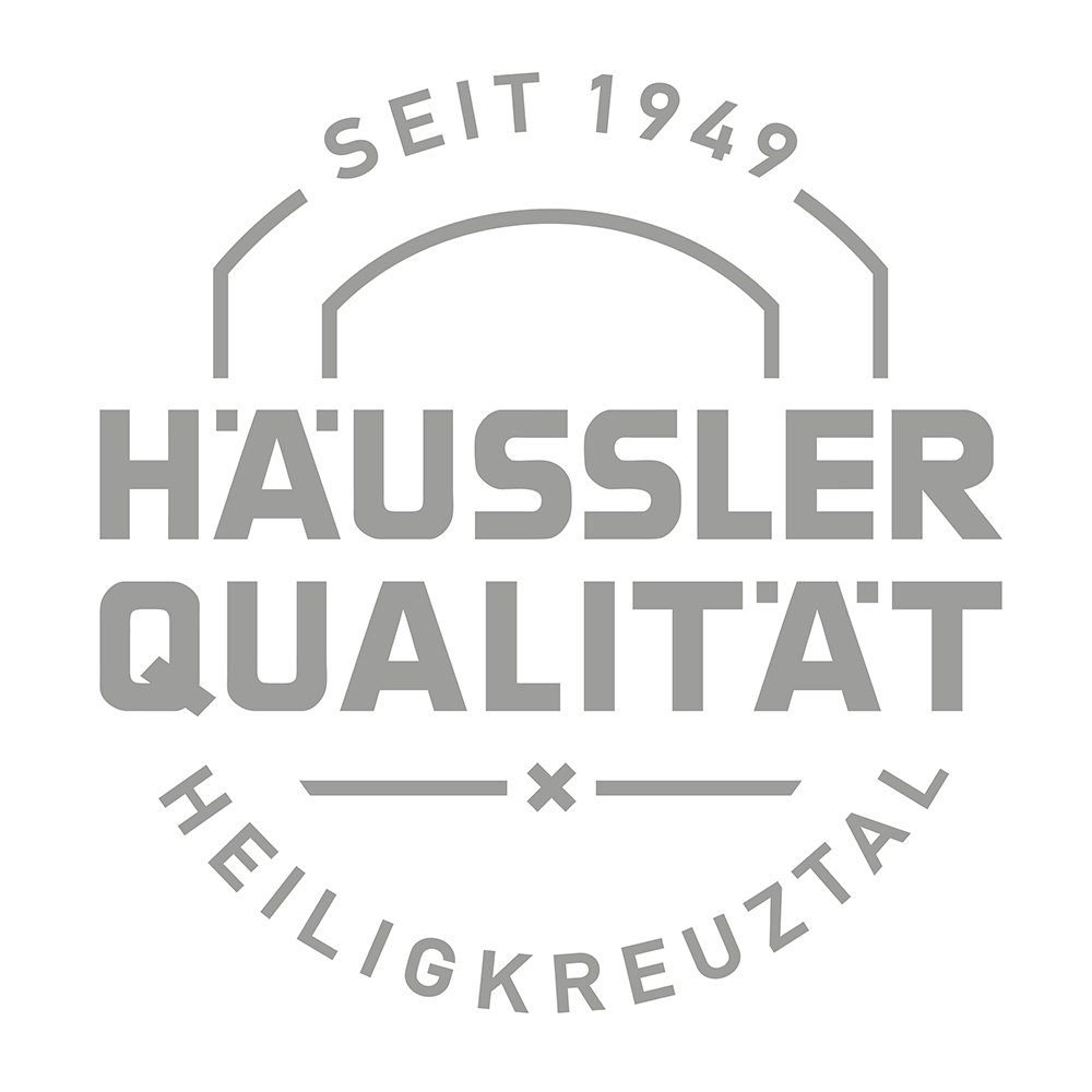 Häussler Qualitätssiegel, das nur Produkte bekommen, die in der Manufaktur entstehen