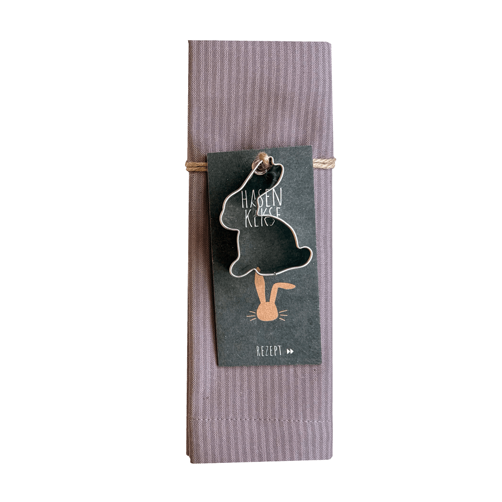 Ostergeschenk für alle Koch- und Backliebhaber Geschirrtuch mit passendem Ausstecher