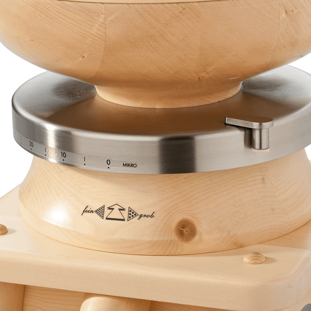 Getreidemühle Erica Getreidemühle Erica, Mahlgradeinstellung im Detail