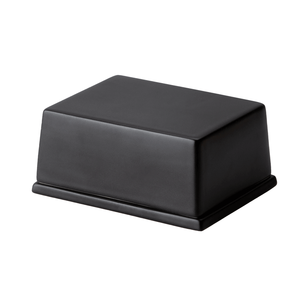 Deckel Butterdose schwarz Deckel der schwarzen Butterdose ohne Hintergrund.