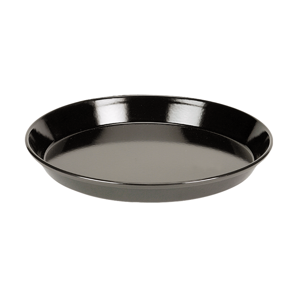 Kuchenrundform 32 cm Schwarze Pizza- und Kuchenrundform mit Quarz-Emaille-Beschichtung ohne Hintergrund.