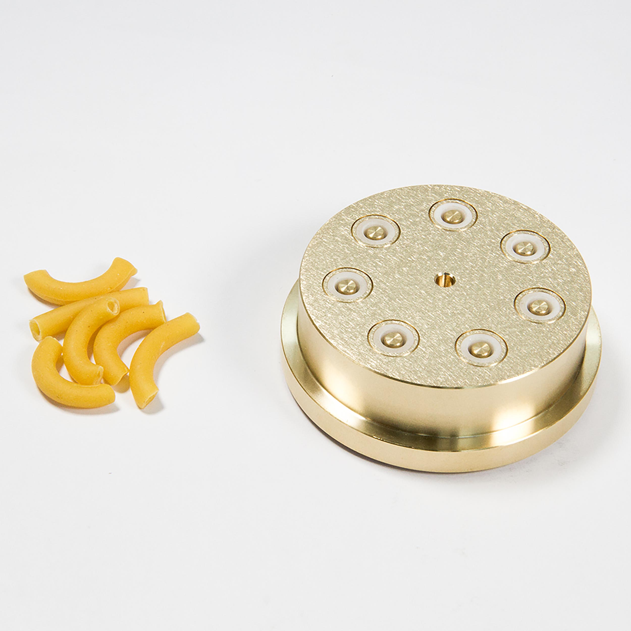 Matrize Maccheroni für Pasta 300 mit Beispielnudeln