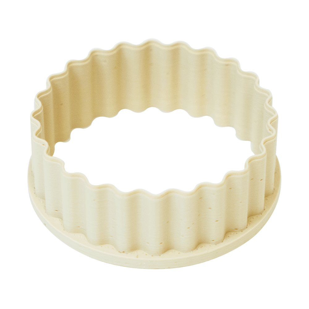 Springerle Ausstecher rund mit gewelltem Rand, in beige