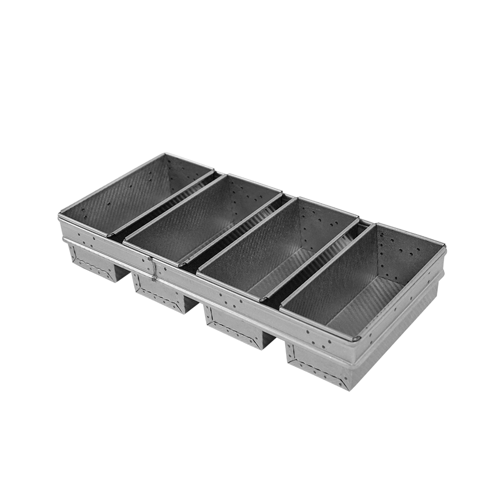 4-teilige Toasbrotform 4-teilige Toastbrotform ohne Deckel ohne Hintergrund.