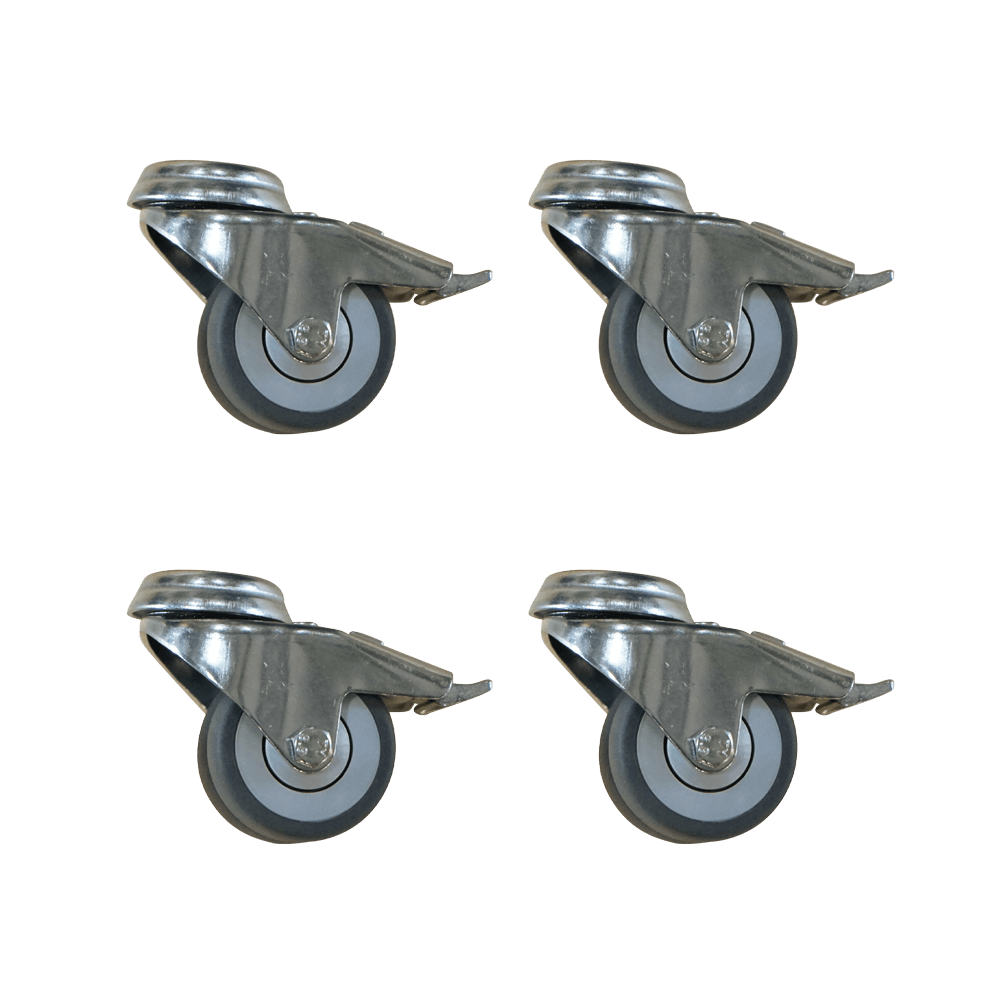 Rädersatz für Gärschrank 4 Rollen/Räder mit Feststellbremse