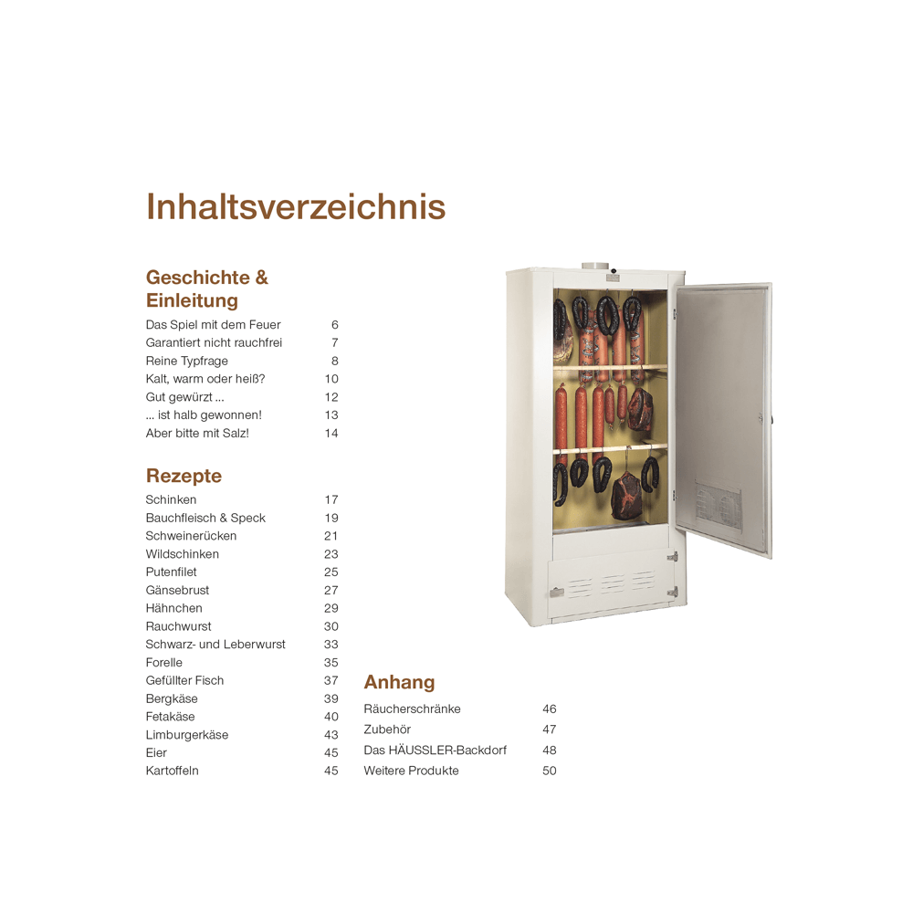 Inhaltsverzeichnis aus dem Häussler-Buch: Räuchern