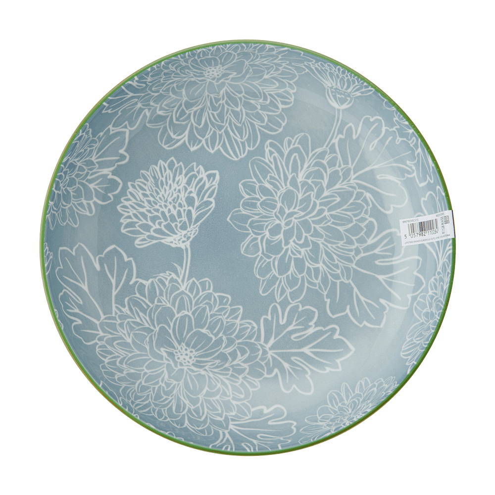 Pasta Bowl mit blauem Blumenmuster innen, ohne Hintergrund.