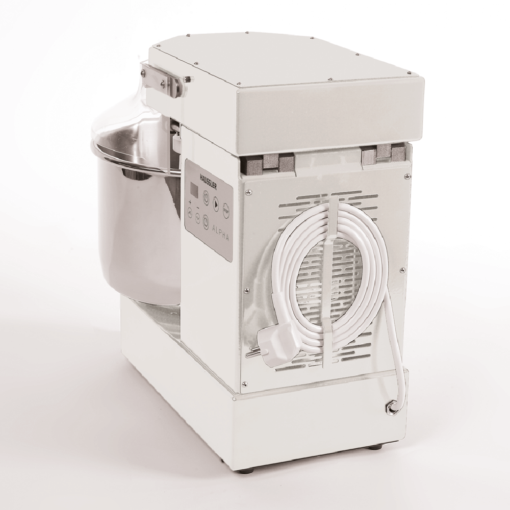 Alpha 1G weiß Teigknetmaschine Alpha 1G weiß, Detailansicht von Hinten mit Sicht auf Stromkabel