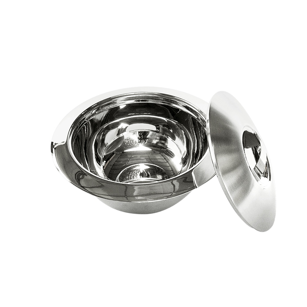 Thermo-Schüssel mit Deckel Runde Thermoschüssel aus Edelstahl mit an die Schüssel angelehntem Deckel