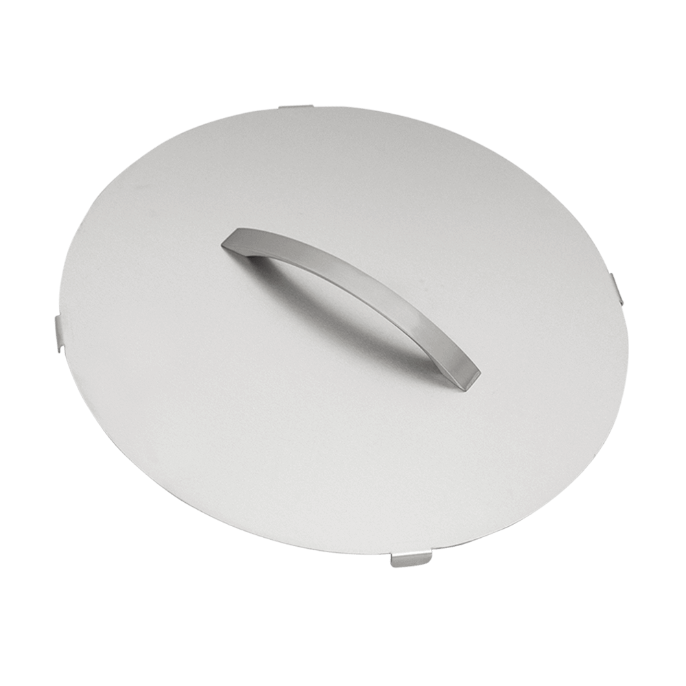 Die Abdeckung verschließt den Teigkessel der Teigknetmaschine Edelstahl Schüsselabdeckung mit Griff ohne Hintergrund