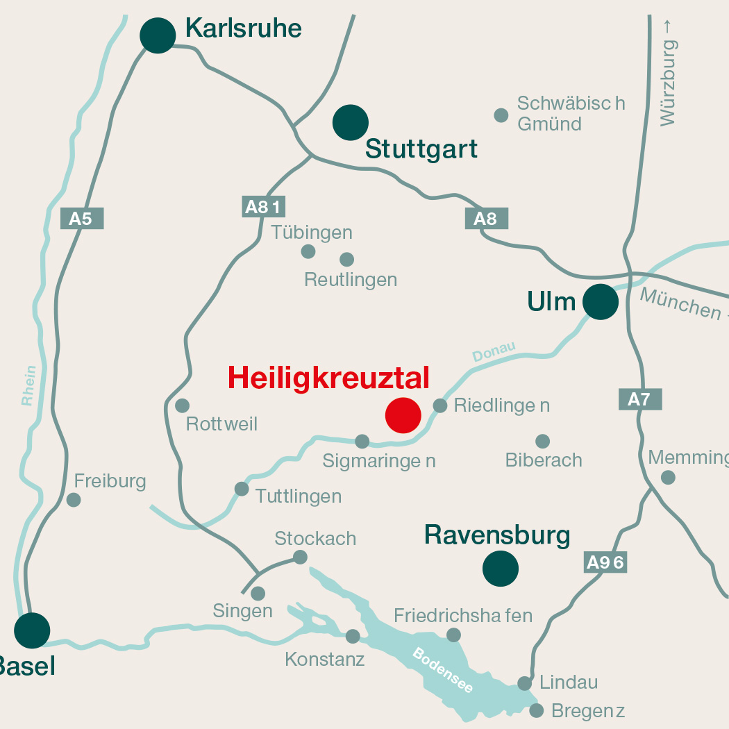 Landkarte Heiligkreuztal Karte mit Standort Heiligkreuztal