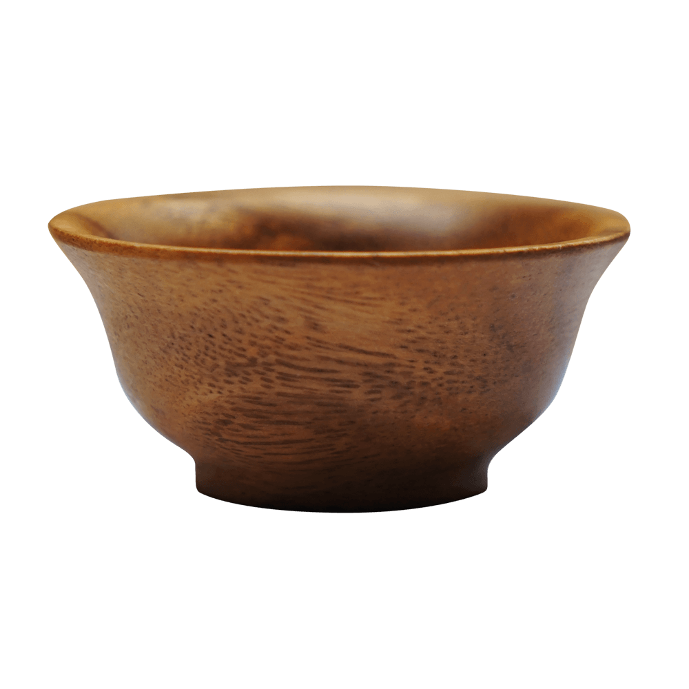Schälchen aus Akazienholz Schälchen aus Akazienholz ohne Hintergrund in frontaler Ansicht.