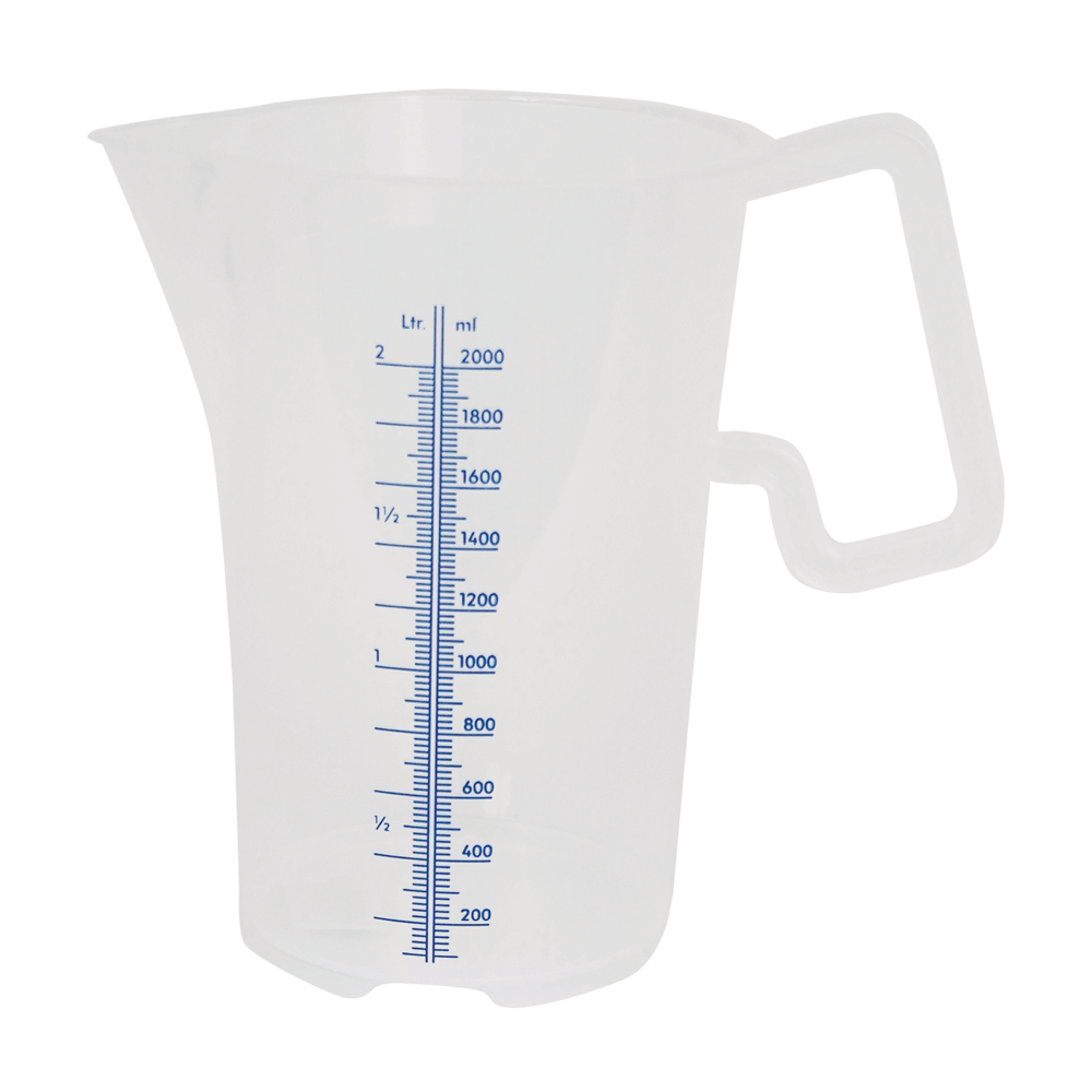 Messbecher 2 Liter Transparenter Messbecher 2 Liter mit Milliliter und Liter Anzeige