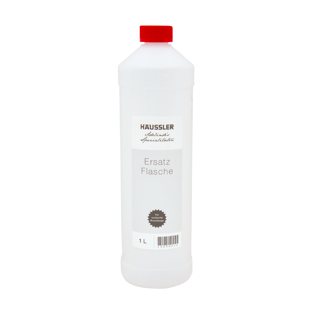 Ersatzflasche für Brezellauge Ersatzflasche aus Plastik für Brezellauge mit rotem Deckel ohne Inhalt