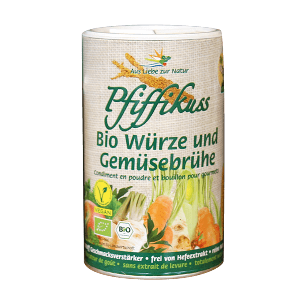 Pfiffikuss Gemüsebrühe in der 250 g Dose ohne Hintergrund.