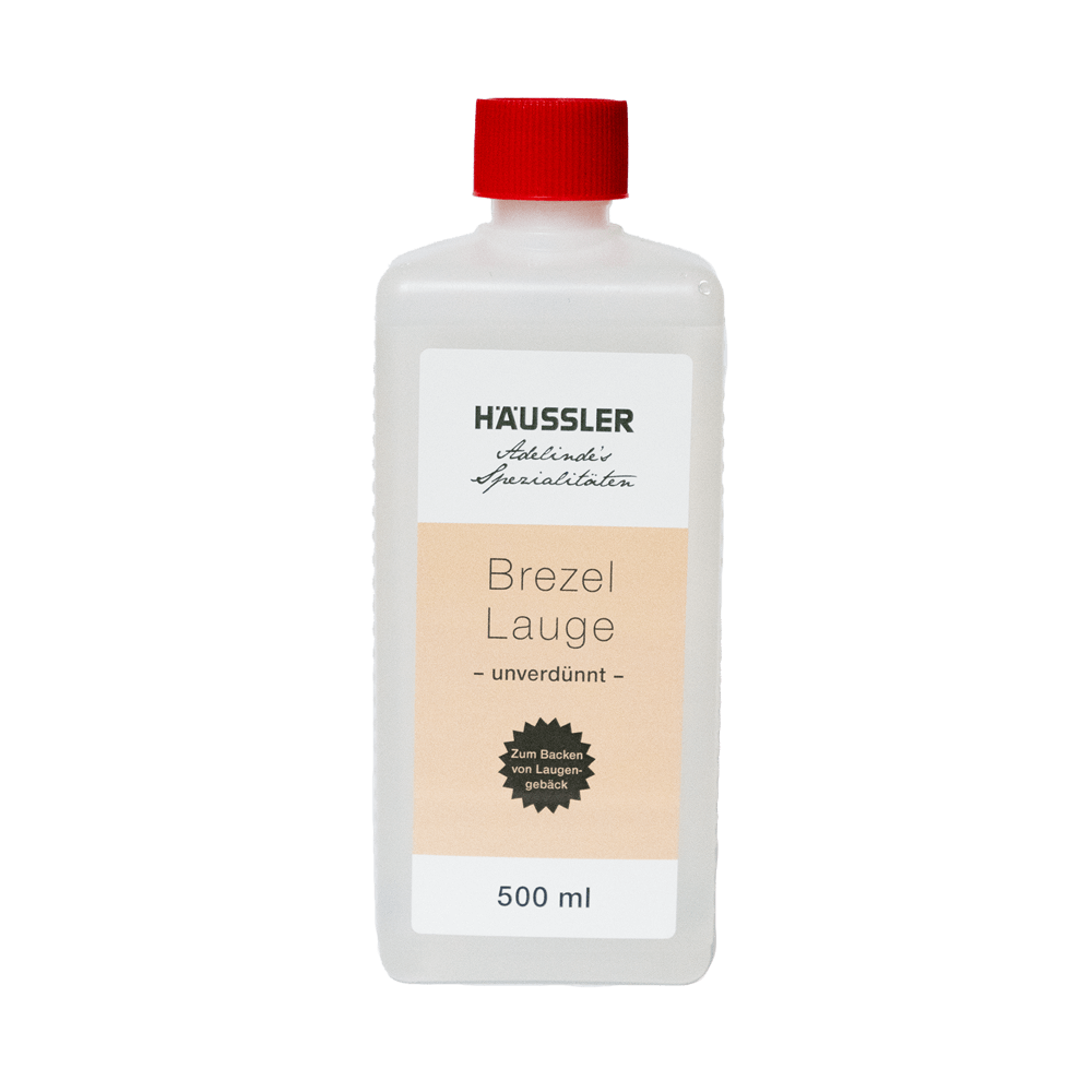 Brezellauge Vorderseite 0,5Liter Flasche unverdünnte Brezellauge