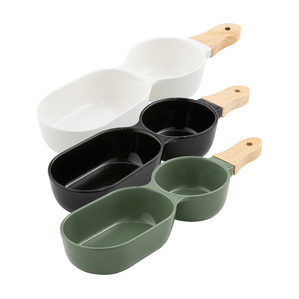 2er Serviersticks in den Farben schwarz, oliv und weiß ohne Hintergrund.