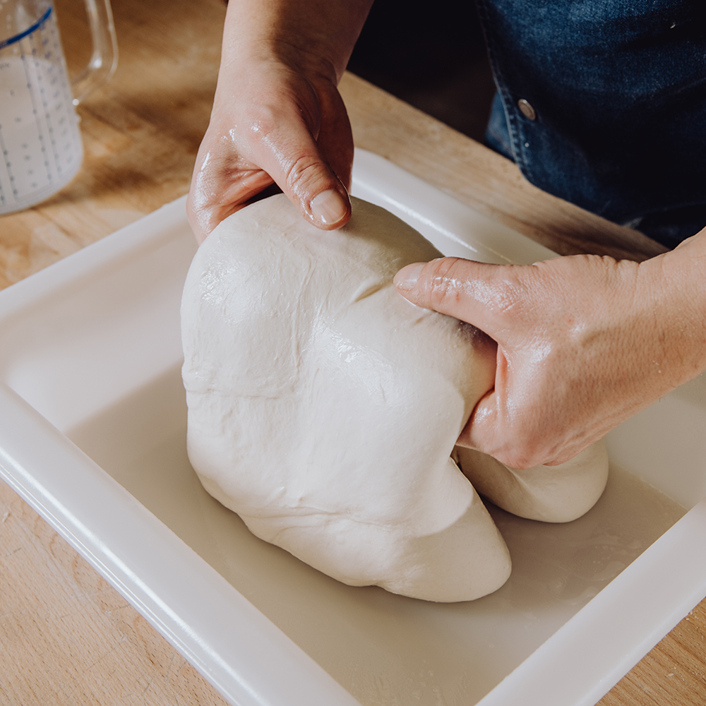 Perfekter Teig Teig aus Teigwanne