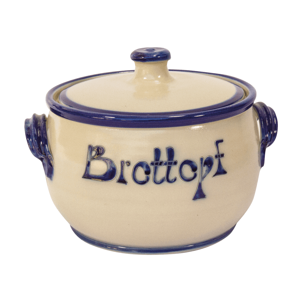 Brottopf klassik mit blauem Hintergrund Brottopf Klassik mit blauem Rand ohne Hintergrund