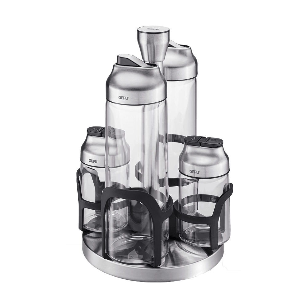 Essig-Öl und Gewürz-Menage, 5 teilig