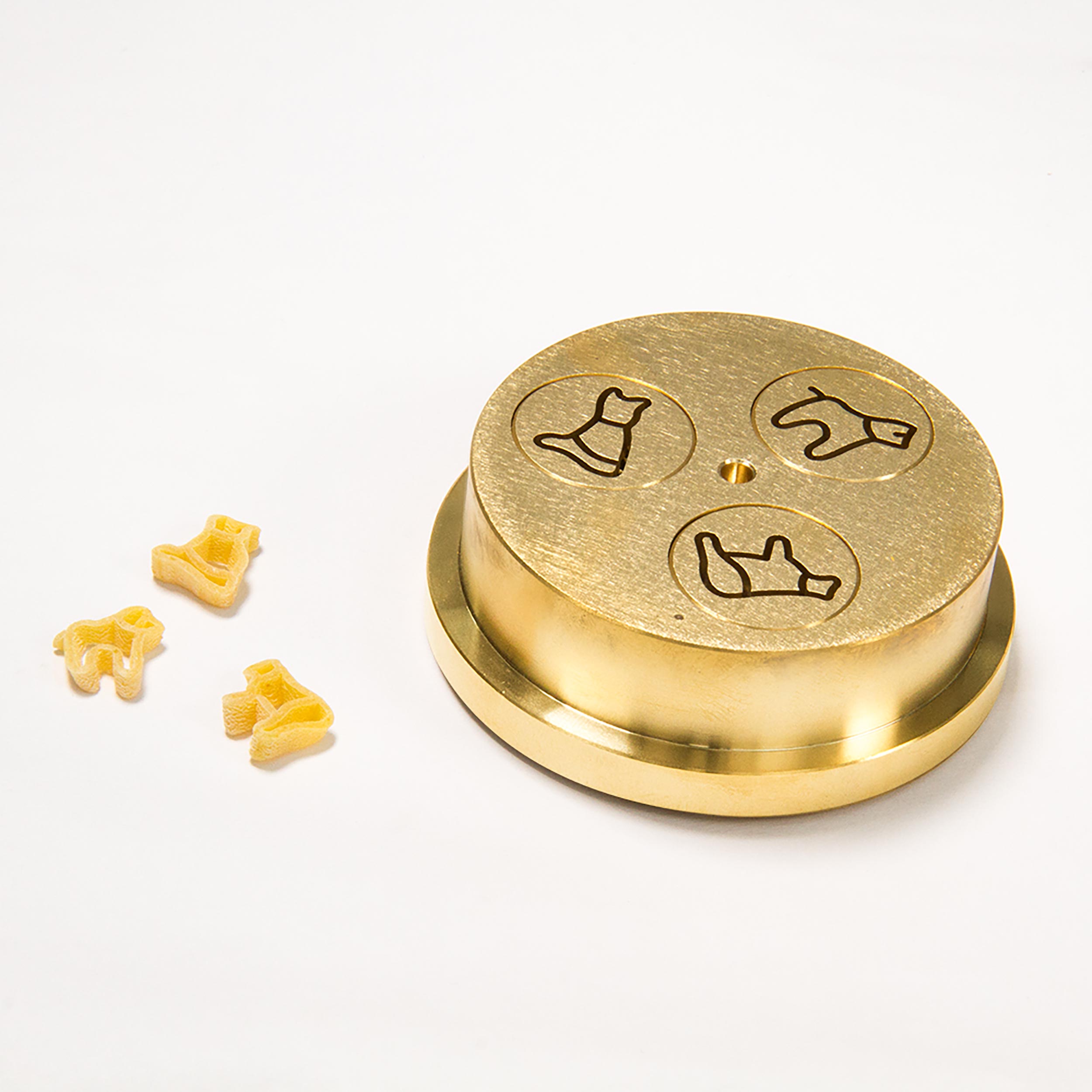 Matrize Bauernhoftiere für Pasta 300 mit Beispielnudeln