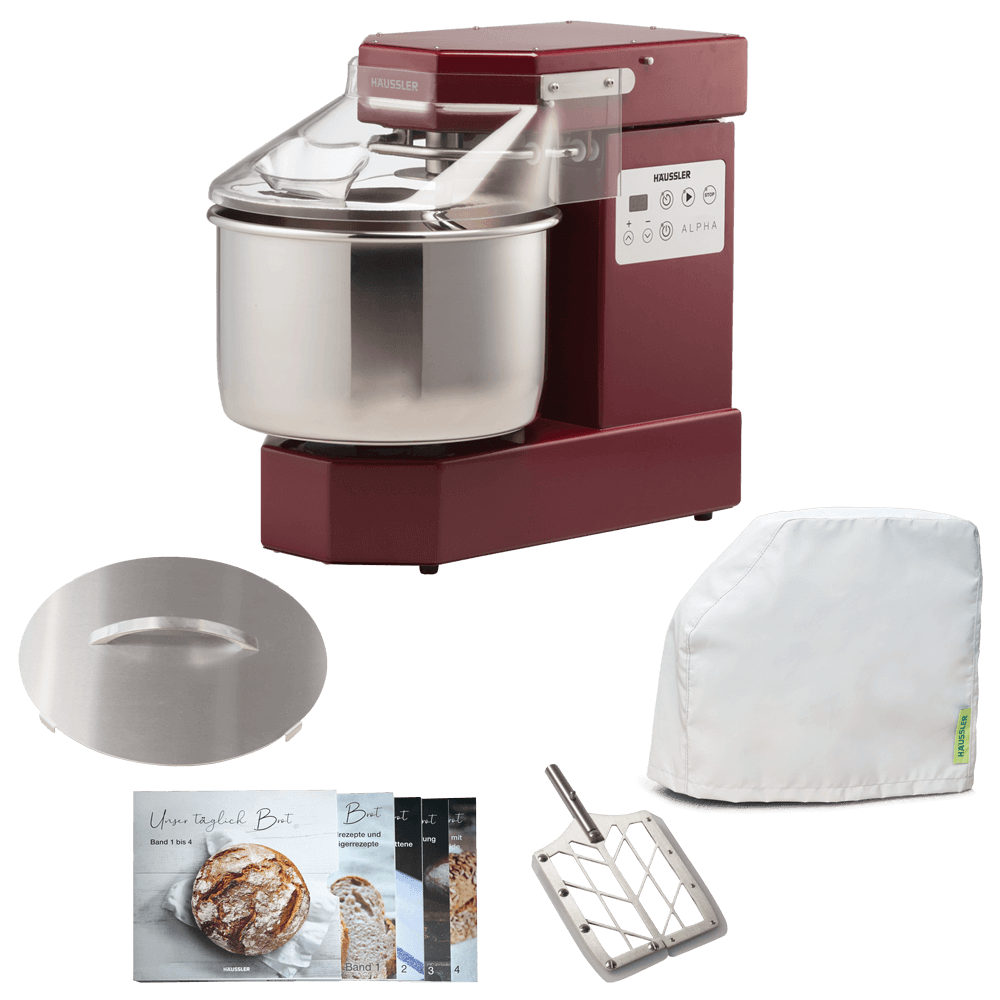 Alpha 1 G Paket 2 Alpha 1G in Weinrot, Rührpaddel, Bücher ohne Hintergrund