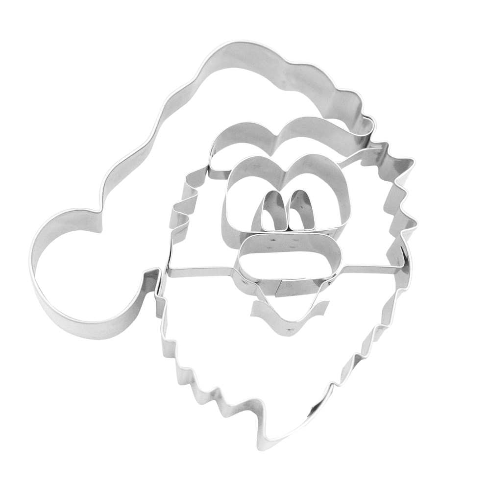 Nikolausgesichtsausstecher mit Bart und Zipfelmütze Circa 9 Zentimeter groß 