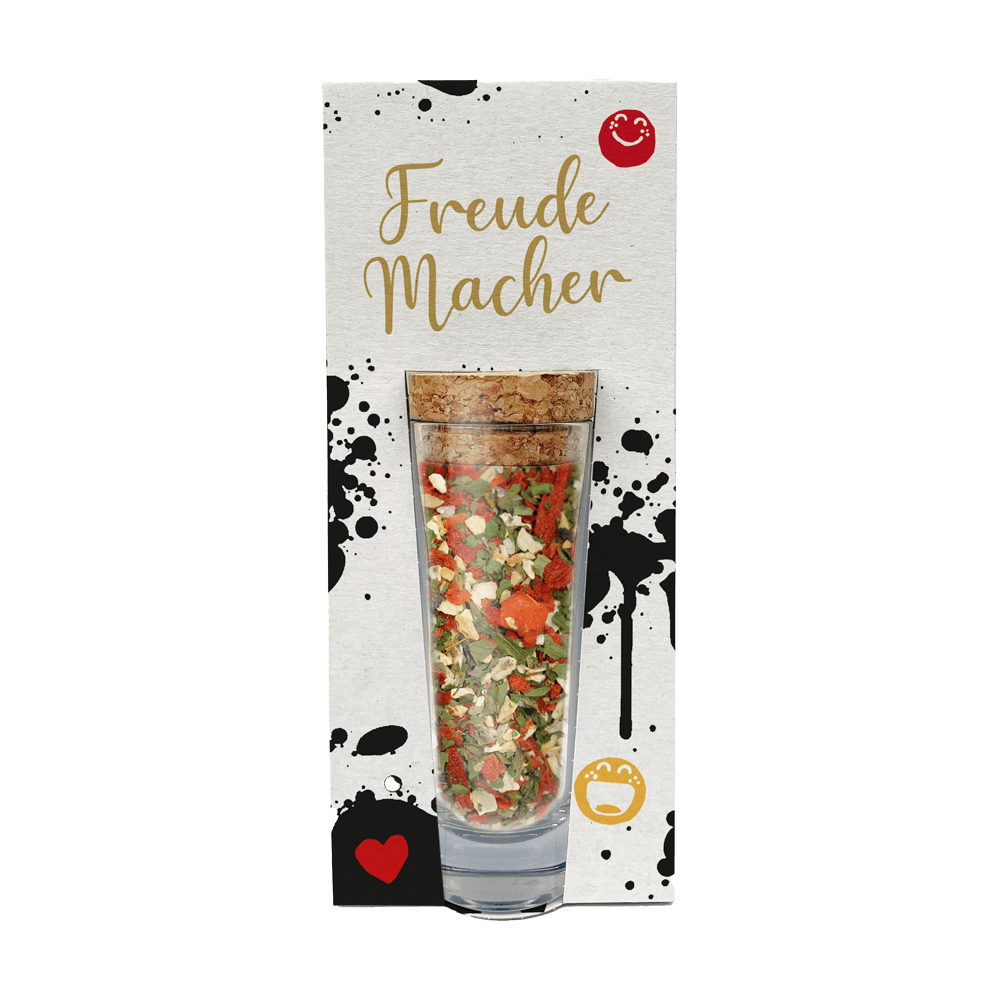Gewürzgeschenk mit Shotglas "Freudemacher"