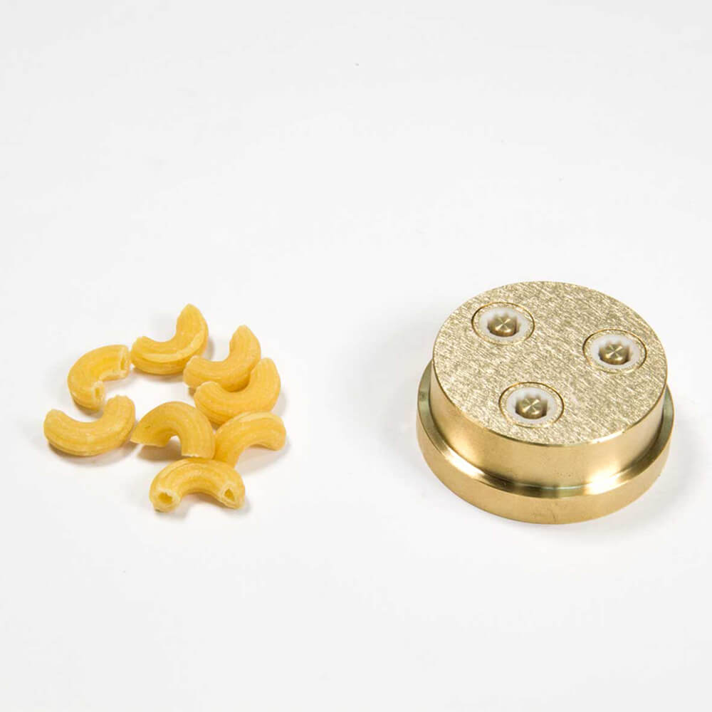 Hörnle Matrize für Luna Nudelmatrize in Profiqualität mit Hörnle Nudel daneben