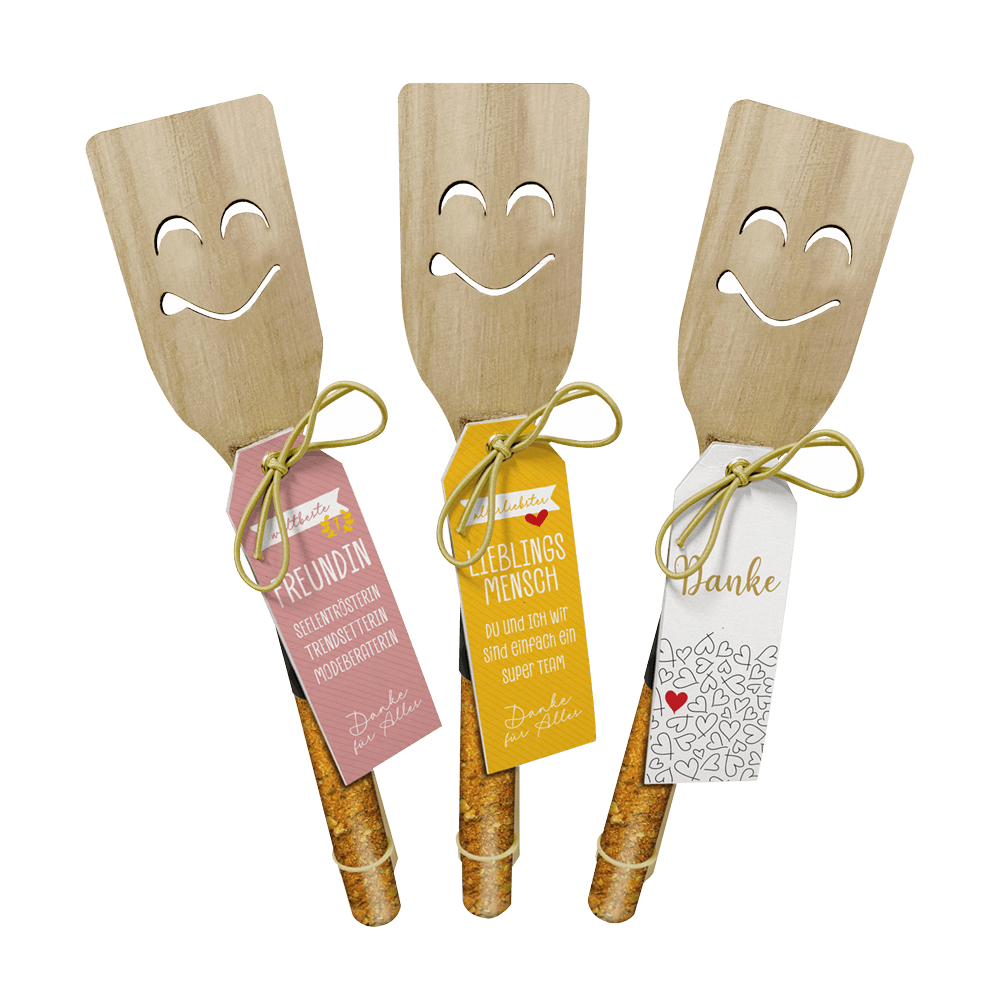 Gewürzgeschenk mit Pfannenspachtel Gewürzgeschenk mit Pfannenspachtel