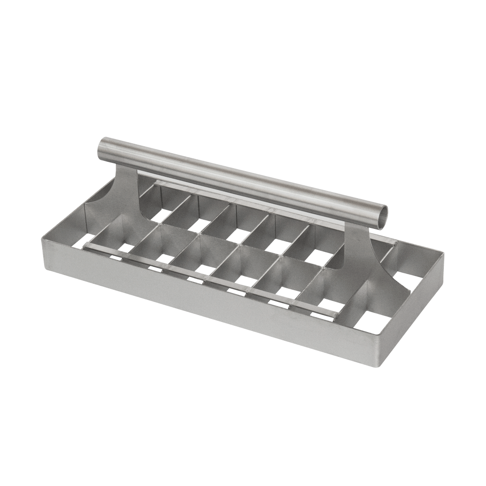 Teigteiler eckig Rechteckiger Teigteiler in frontaler Ansicht ohne Hintergrund.