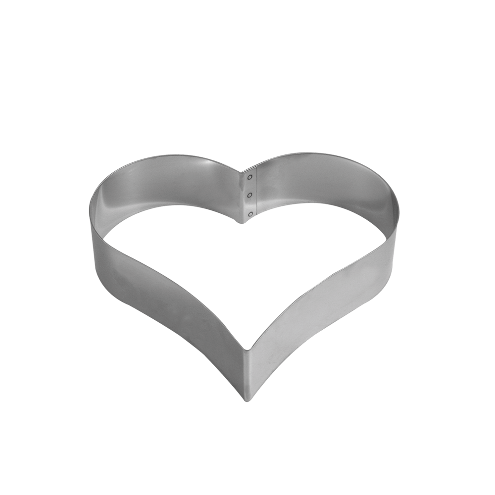 Backrahmen Herz klein Es ist ein Backrahmen in Herzform zu sehen der ohne Hintergrund abgebildet ist